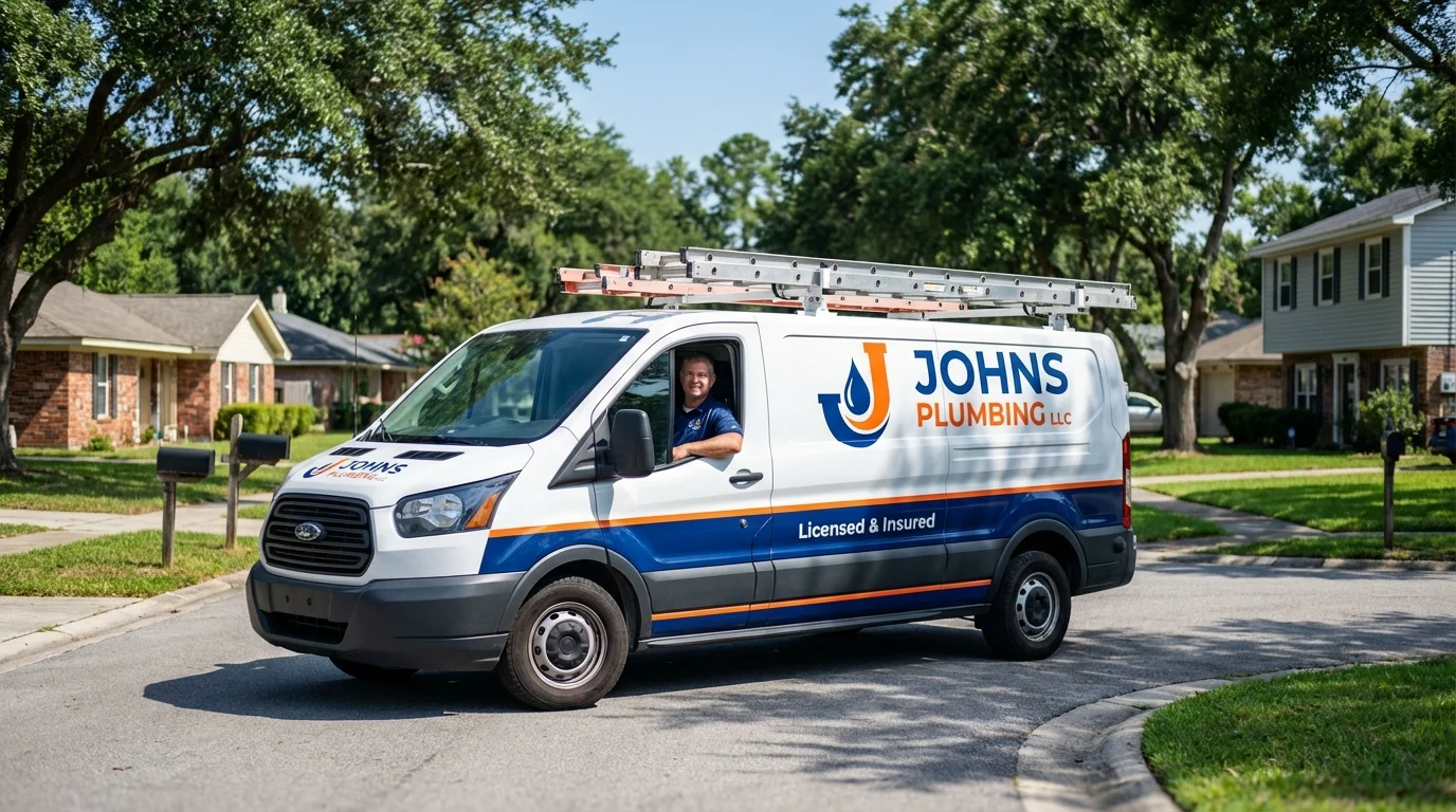 Johns Plumbing LLC service van in Mifflinville, PA